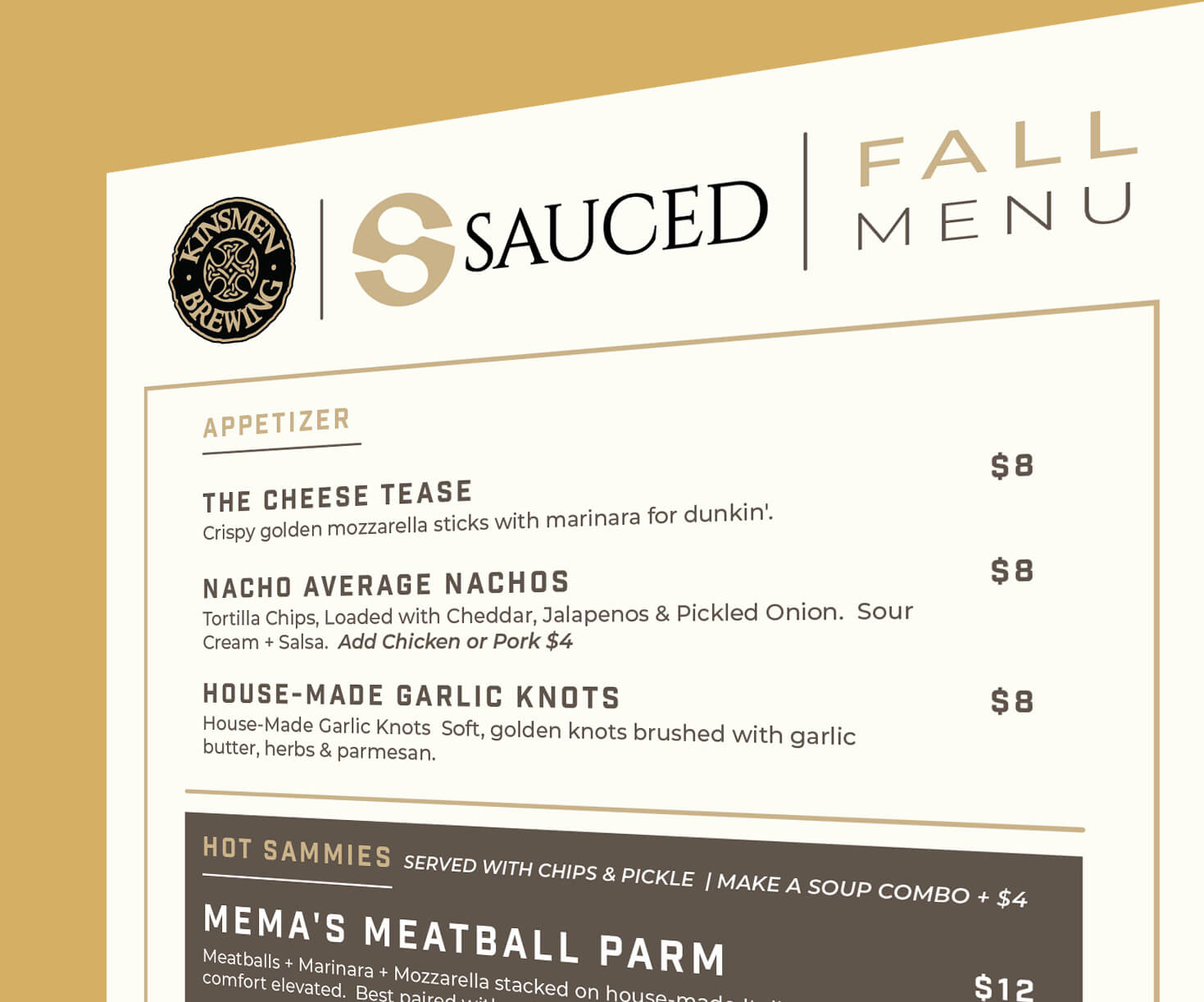 Special Fall 25 Menu.